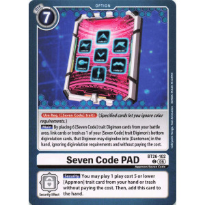 Digimon TCG BT26-102 Seven Code PAD C TIMELESS BONDS Card Game