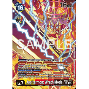 Digimon TCG BT26-103AA Jupitermon: Wrath Mode AA/SEC TIMELESS BONDS Card Game