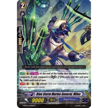 Vanguard_TCG_card_G-BT02_030EN_R_Blue_Storm_Marine_General_Milos_Soaring_Ascent_of_Gale_Blossom
