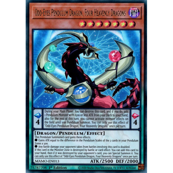 Yu-Gi-Oh TCG MAMO-EN013 UR Odd-Eyes Pendulum Dragon, Four Heavenly Dragons Magnificent Monsters