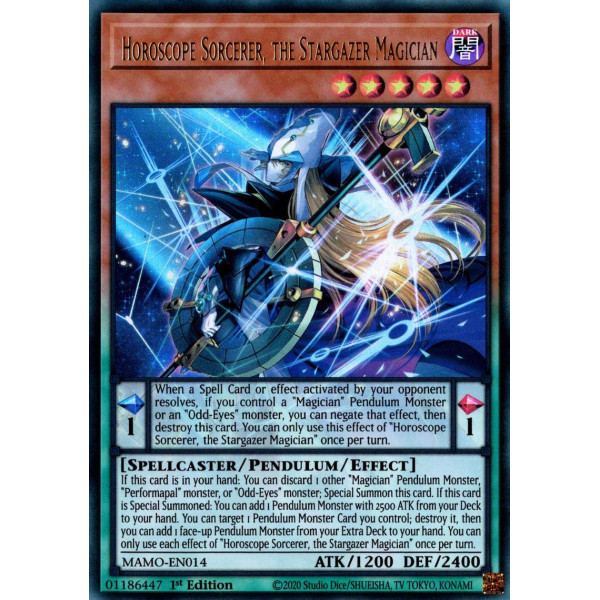 Yu-Gi-Oh TCG MAMO-EN014 UR Horoscope Sorcerer, the Stargazer Magician Magnificent Monsters