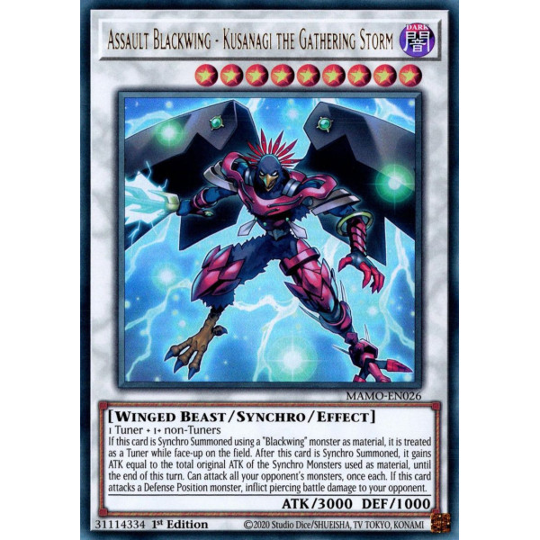 Yu-Gi-Oh TCG MAMO-EN026 UR Assault Blackwing - Kusanagi the Gathering Storm Magnificent Monsters