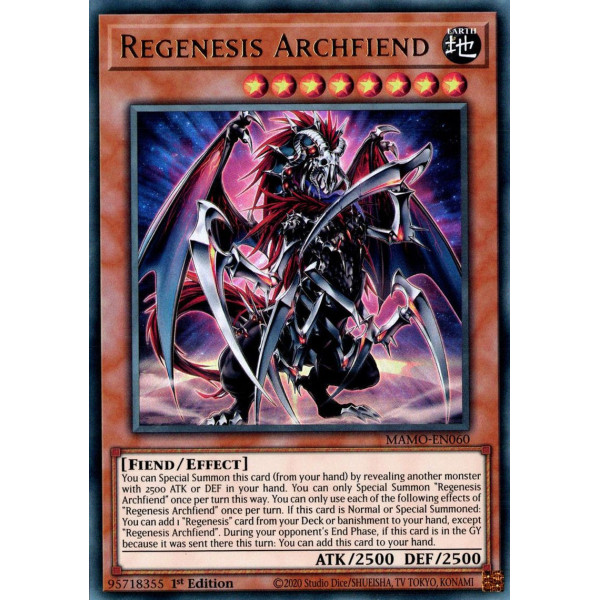 Yu-Gi-Oh TCG MAMO-EN060 UR Regenesis Archfiend Magnificent Monsters