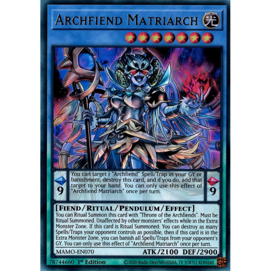 Yu-Gi-Oh TCG MAMO-EN070 UR Archfiend Matriarch Magnificent Monsters
