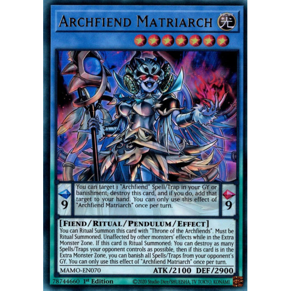 Yu-Gi-Oh TCG MAMO-EN070 UR Archfiend Matriarch Magnificent Monsters