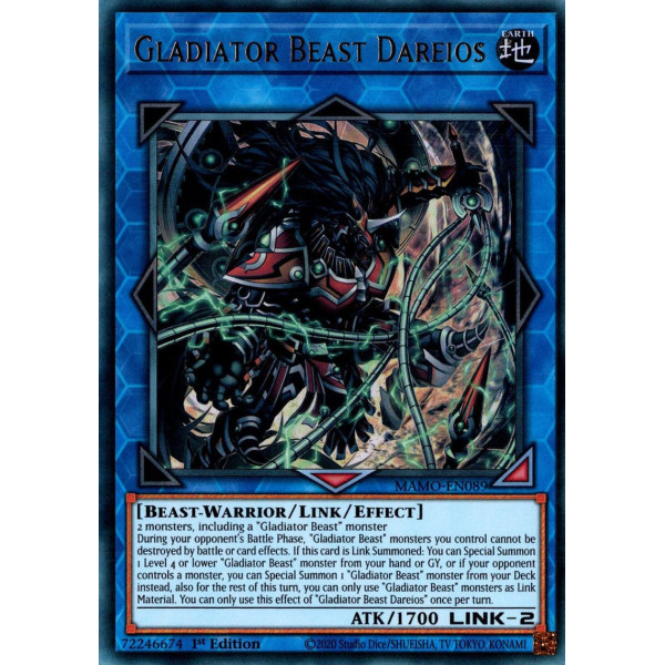 Yu-Gi-Oh TCG MAMO-EN089 UR Gladiator Beast Dareios Magnificent Monsters