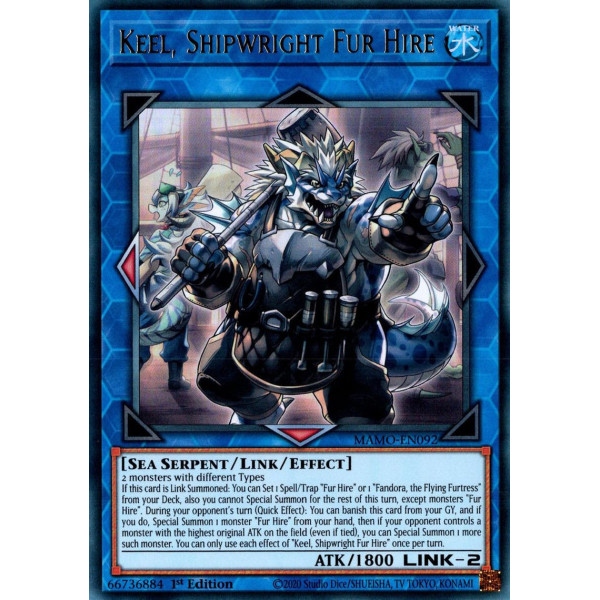 Yu-Gi-Oh TCG MAMO-EN092 UR Keel, Shipwright Fur Hire Magnificent Monsters