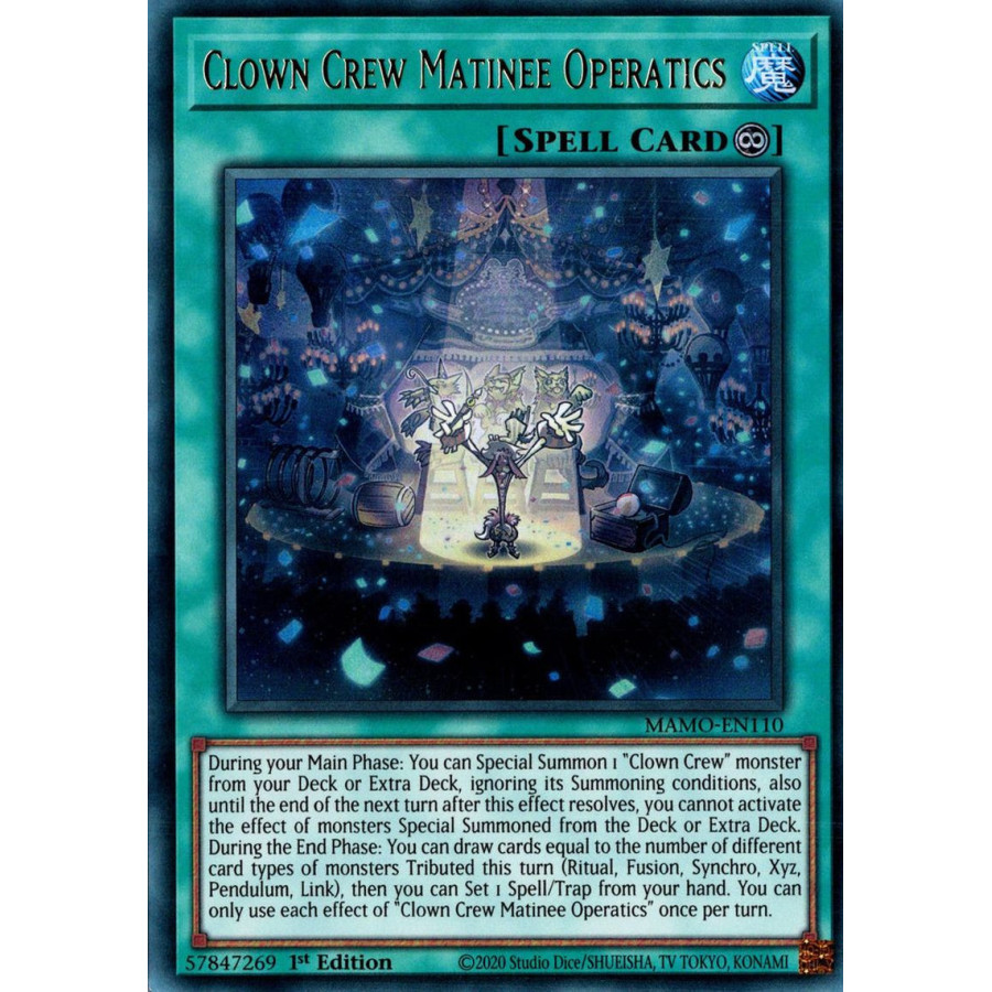 Yu-Gi-Oh TCG MAMO-EN110 UR Clown Crew Matinee Operatics Magnificent Monsters