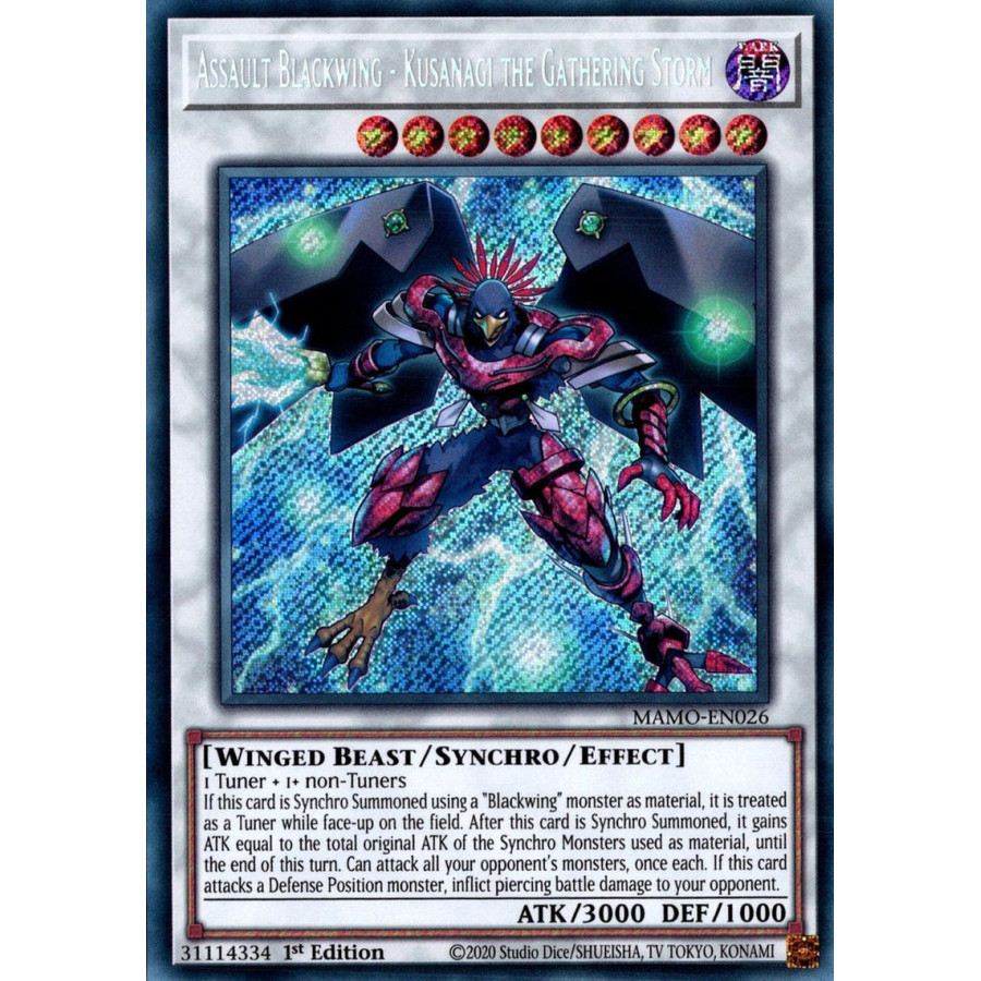 Yu-Gi-Oh TCG MAMO-EN026 SE Assault Blackwing - Kusanagi the Gathering Storm Magnificent Monsters