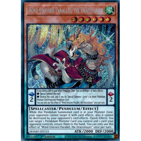 Yu-Gi-Oh TCG MAMO-EN125 SE Wind Unicorn Parallel, the Dracoslayer Magnificent Monsters