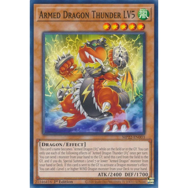 Yu-Gi-Oh TCG MP22-EN003 C Armed Dragon Thunder LV5 Effect Monster