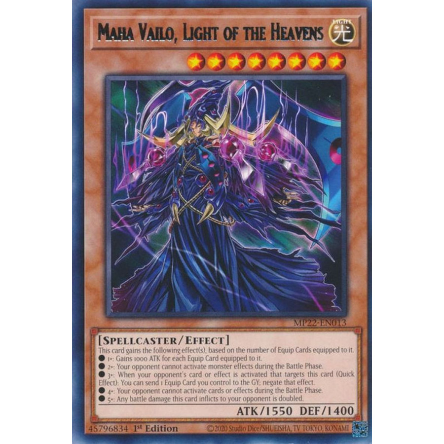 Yu-Gi-Oh TCG MP22-EN013 R Maha Vailo, Light of the Heavens Effect Monster