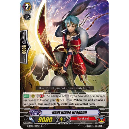 Vanguard_TCG_card_G-BT02_049EN_C_Heat_Blade_Dragoon_Soaring_Ascent_of_Gale_Blossom