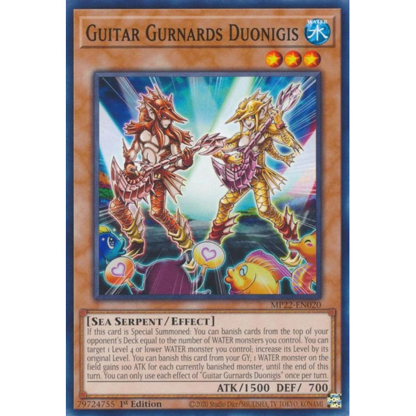 Yu-Gi-Oh TCG MP22-EN020 C Guitar Gurnards Duonigis Effect Monster