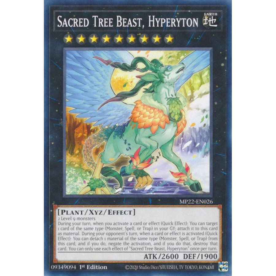 Yu-Gi-Oh TCG MP22-EN026 C Sacred Tree Beast, Hyperyton Effect Xyz Monster