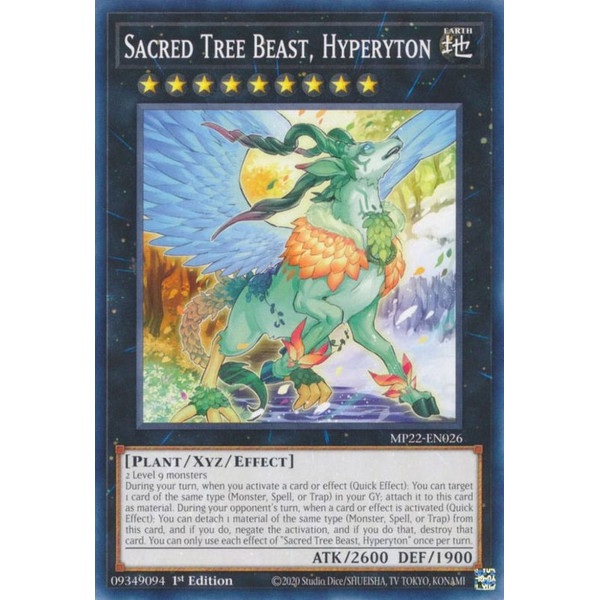 Yu-Gi-Oh TCG MP22-EN026 C Sacred Tree Beast, Hyperyton Effect Xyz Monster