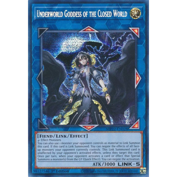 Yu-Gi-Oh TCG MP22-EN028 PSE Underworld Goddess of the Closed World Effect Link Monster