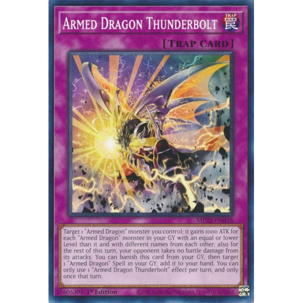 Yu-Gi-Oh TCG MP22-EN038 C Armed Dragon Thunderbolt Normal Trap