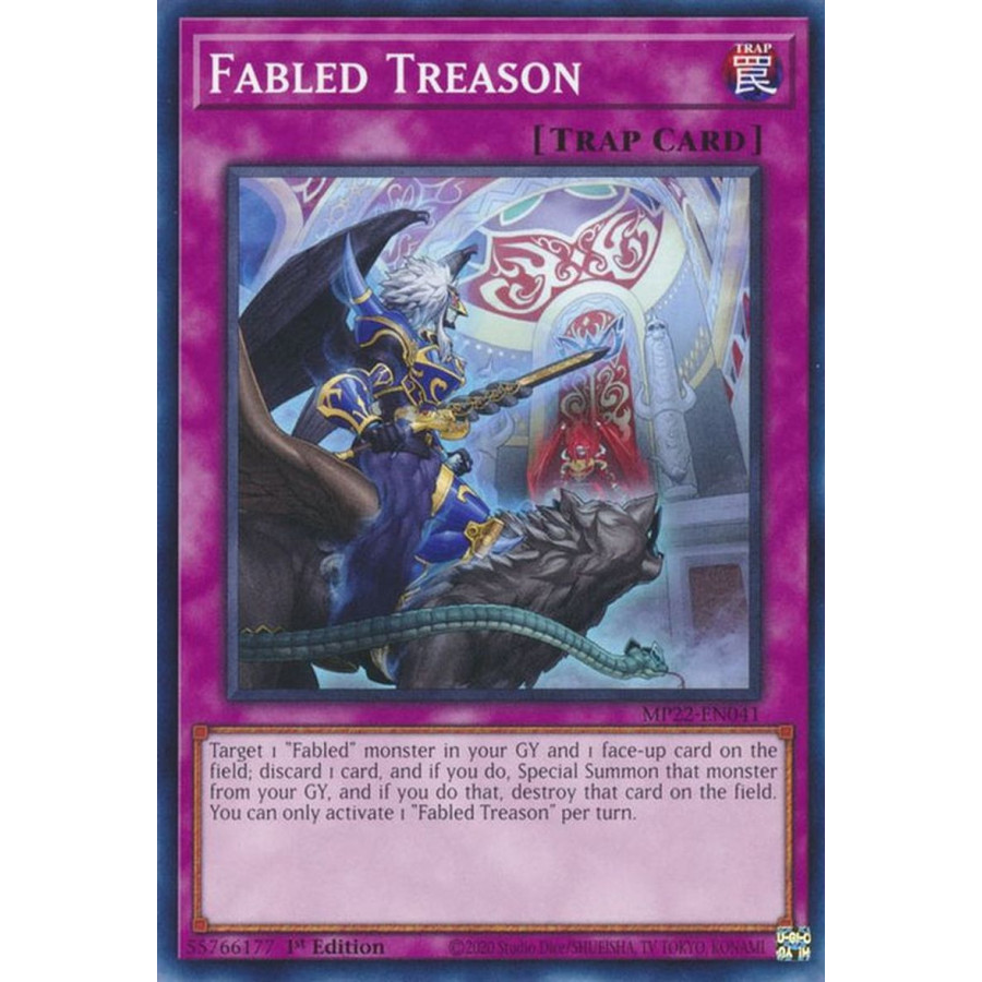 Yu-Gi-Oh TCG MP22-EN041 C Fabled Treason Normal Trap