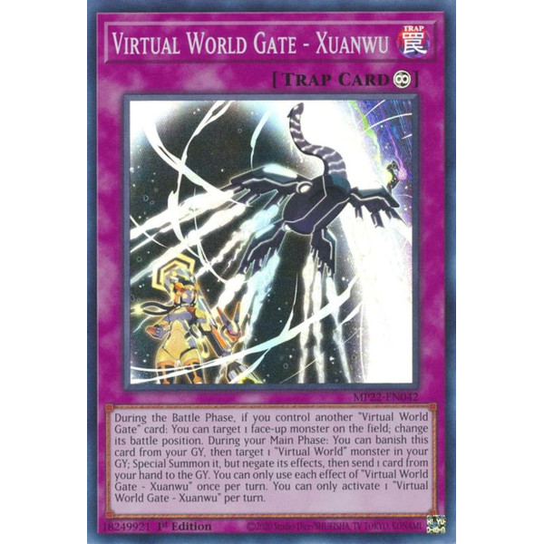 Yu-Gi-Oh TCG MP22-EN042 SR Virtual World Gate - Xuanwu Continuous Trap