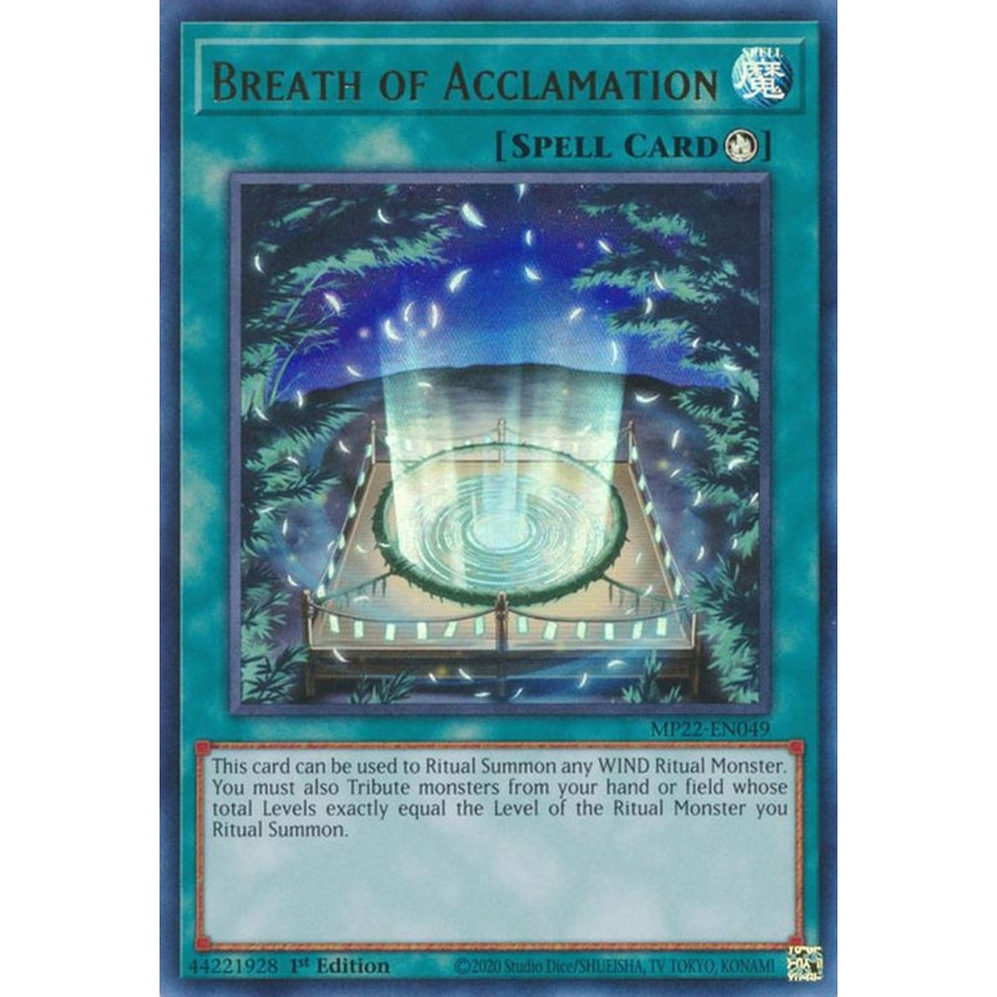 Yu-Gi-Oh TCG MP22-EN049 UR Breath of Acclamation Ritual Spell