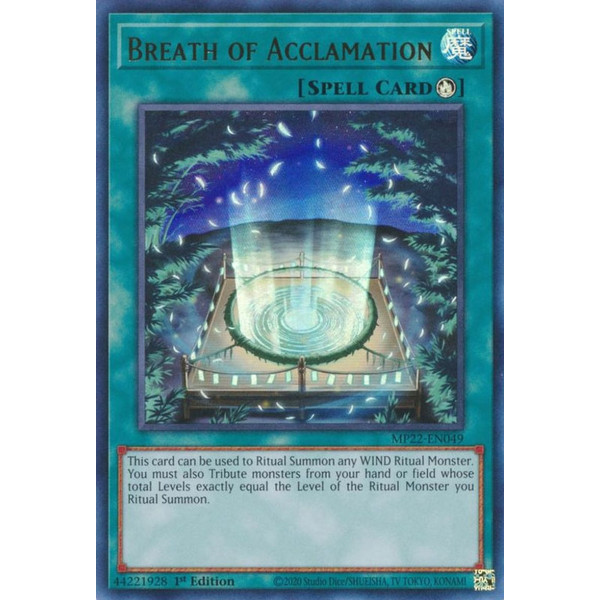 Yu-Gi-Oh TCG MP22-EN049 UR Breath of Acclamation Ritual Spell