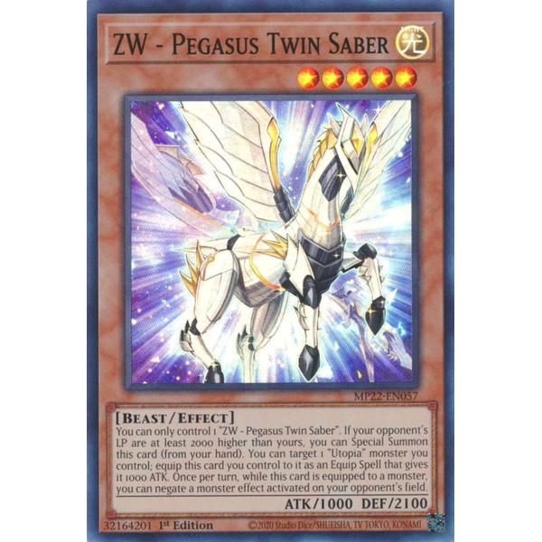 Yu-Gi-Oh TCG MP22-EN057 SR ZW - Pegasus Twin Saber Effect Monster