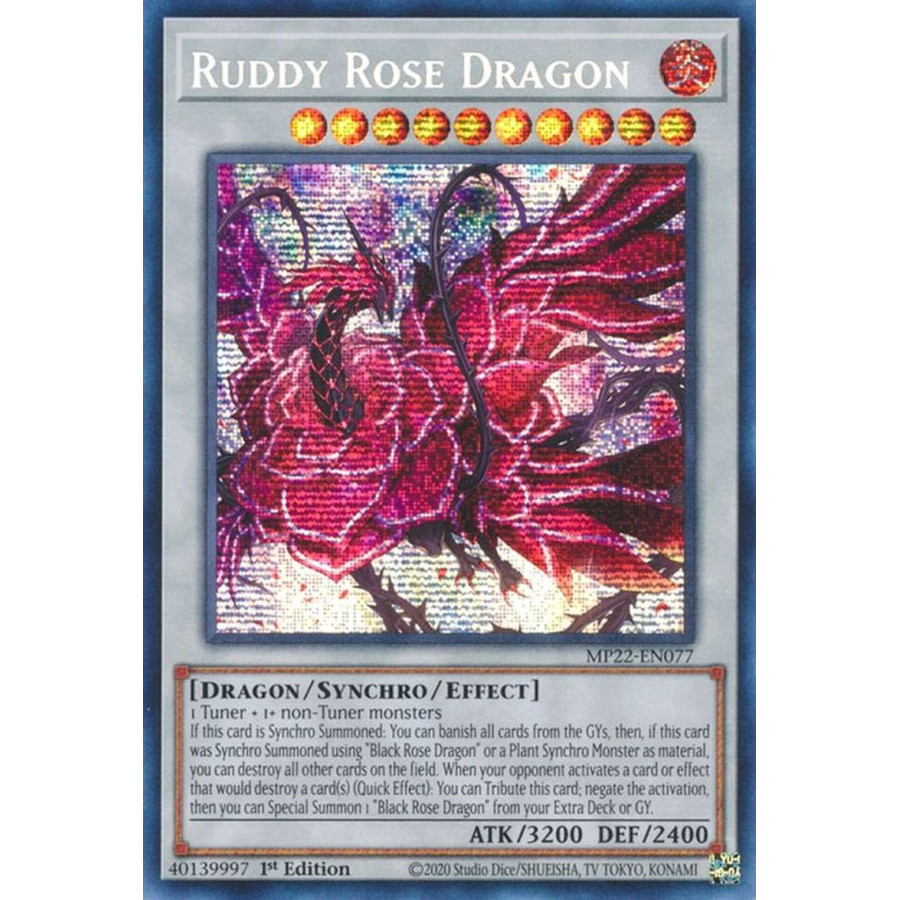 Yu-Gi-Oh TCG MP22-EN077 PSE Ruddy Rose Dragon Effect Synchro Monster