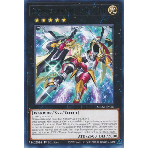 Yu-Gi-Oh TCG MP22-EN081 R Ultimate Dragonic Utopia Ray Effect Xyz Monster
