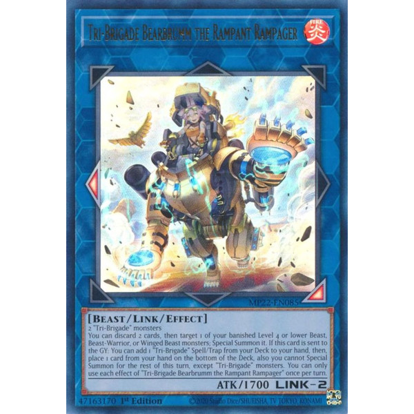 Yu-Gi-Oh TCG MP22-EN085 UR Tri-Brigade Bearbrumm the Rampant Rampager Effect Link Monster