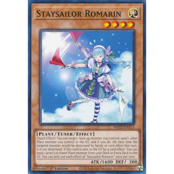 Yu-Gi-Oh TCG MP22-EN111 C Staysailor Romarin Effect Tuner monster
