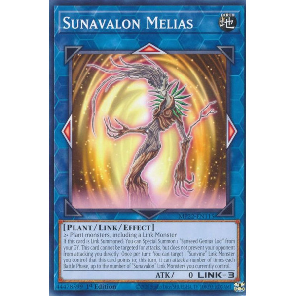 Yu-Gi-Oh TCG MP22-EN115 C Sunavalon Melias Continuous Spell