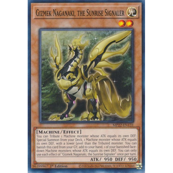 Yu-Gi-Oh TCG MP22-EN131 C Gizmek Naganaki, the Sunrise Signaler Effect Monster