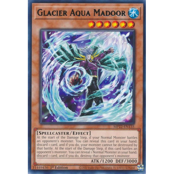 Yu-Gi-Oh TCG MP22-EN135 R Glacier Aqua Madoor Effect Monster