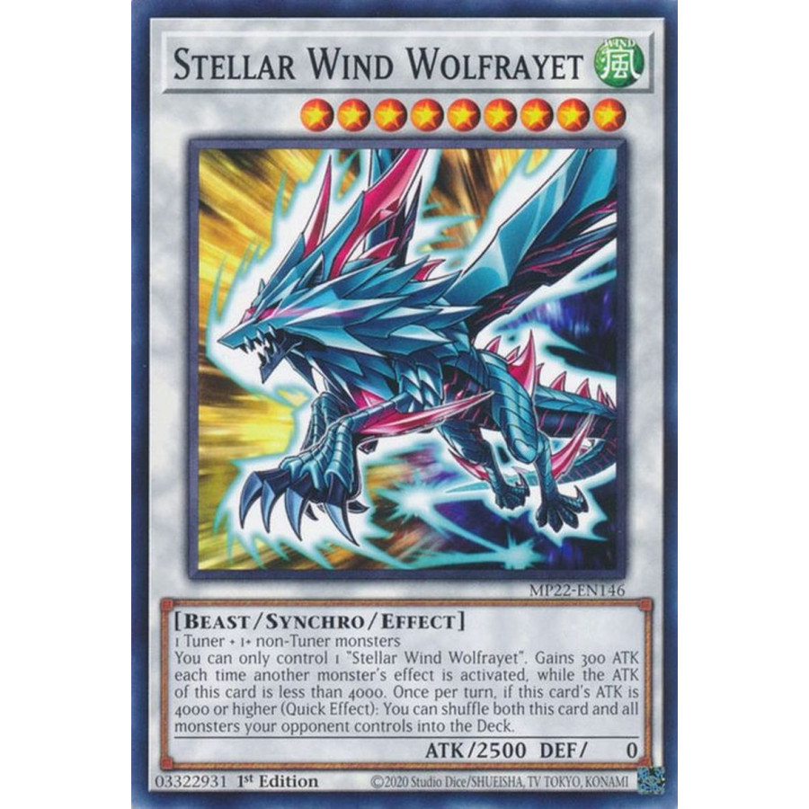 Yu-Gi-Oh TCG MP22-EN146 C Stellar Wind Wolfrayet Effect Synchro Monster