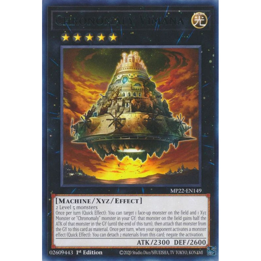Yu-Gi-Oh TCG MP22-EN149 R Chronomaly Vimana Effect Xyz Monster