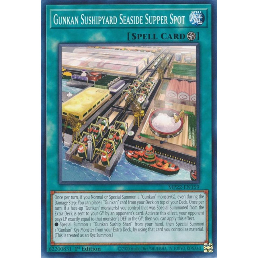 Yu-Gi-Oh TCG MP22-EN159 C Gunkan Sushipyard Seaside Supper Spot Field Spell