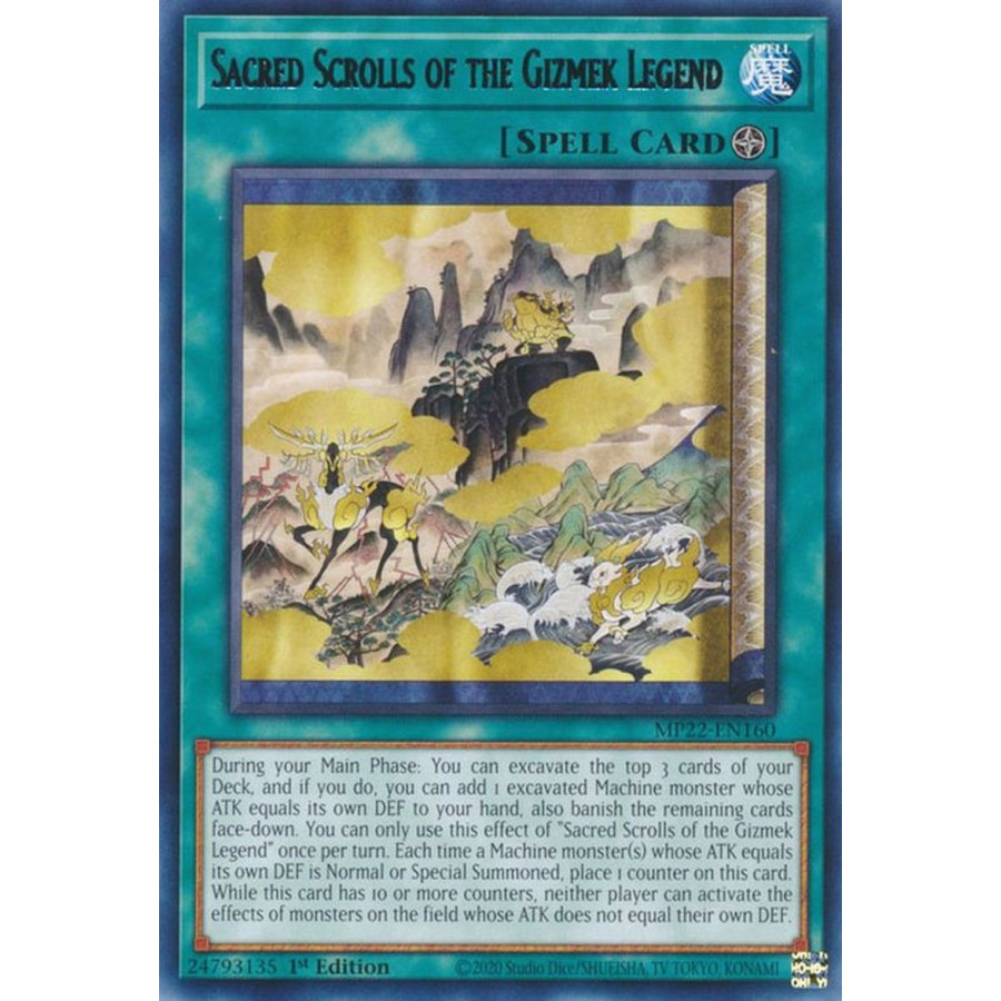 Yu-Gi-Oh TCG MP22-EN160 R Sacred Scrolls of the Gizmek Legend Field Spell