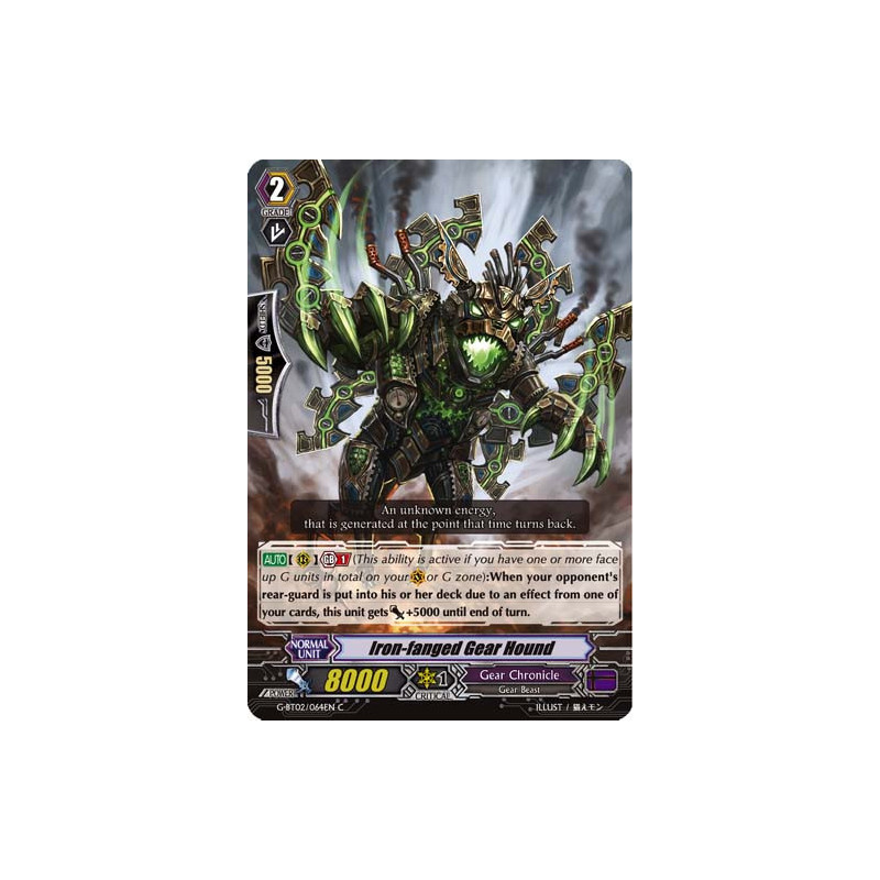Vanguard_TCG_card_G-BT02_064EN_C_Iron-fanged_Gear_Hound_Soaring_Ascent_of_Gale_Blossom