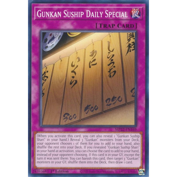 Yu-Gi-Oh TCG MP22-EN169 C Gunkan Suship Daily Special Normal Trap