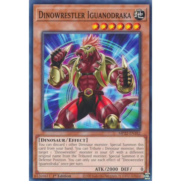 Yu-Gi-Oh TCG MP22-EN182 C Dinowrestler Iguanodraka Effect Monster