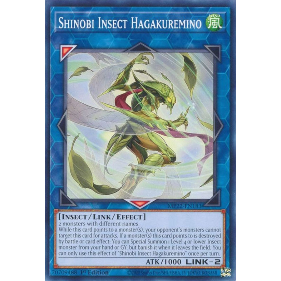 Yu-Gi-Oh TCG MP22-EN183 C Shinobi Insect Hagakuremino Effect Link Monster