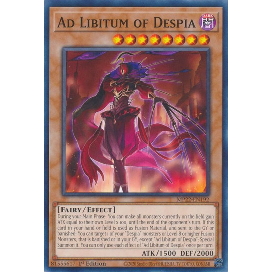 Yu-Gi-Oh TCG MP22-EN192 C Ad Libitum of Despia Effect Monster