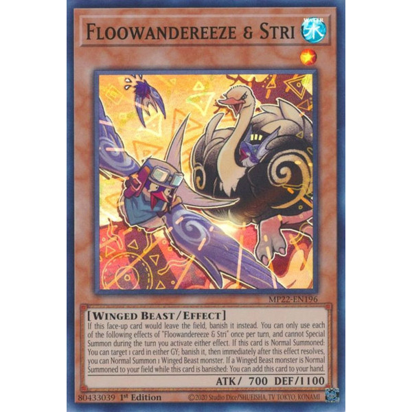 Yu-Gi-Oh TCG MP22-EN196 SR Floowandereeze & Stri Effect Monster