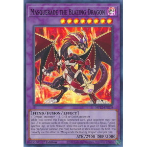 Yu-Gi-Oh TCG MP22-EN208 SR Masquerade the Blazing Dragon Effect Fusion Monster