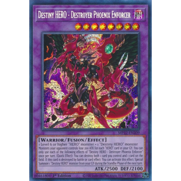 Yu-Gi-Oh TCG MP22-EN209 PSE Destiny HERO - Destroyer Phoenix Enforcer Effect Fusion Monster