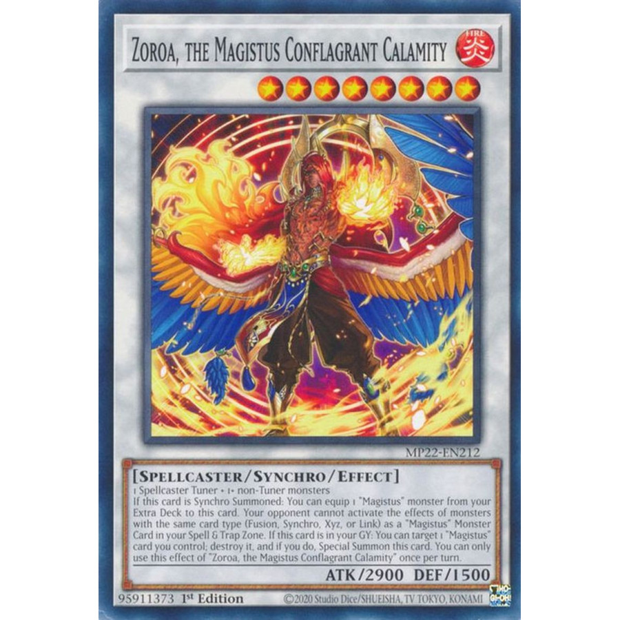 Yu-Gi-Oh TCG MP22-EN212 C Zoroa, the Magistus Conflagrant Calamity Effect Synchro Monster