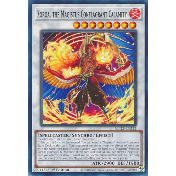 Yu-Gi-Oh TCG MP22-EN212 C Zoroa, the Magistus Conflagrant Calamity Effect Synchro Monster