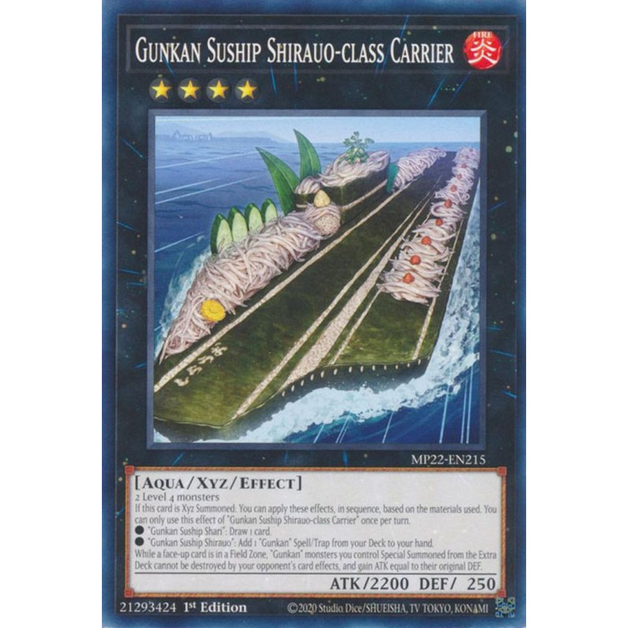 Yu-Gi-Oh TCG MP22-EN215 C Gunkan Suship Shirauo-class Carrier Effect Xyz Monster