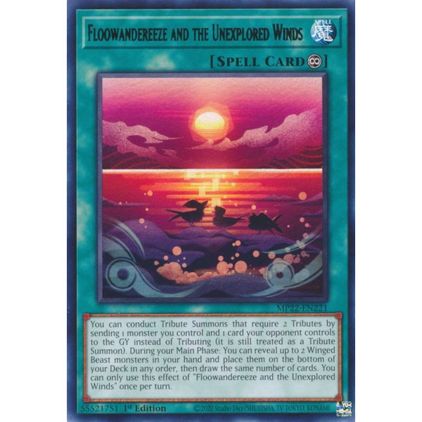 Yu-Gi-Oh TCG MP22-EN221 R Floowandereeze and the Unexplored Winds Continuous Spell